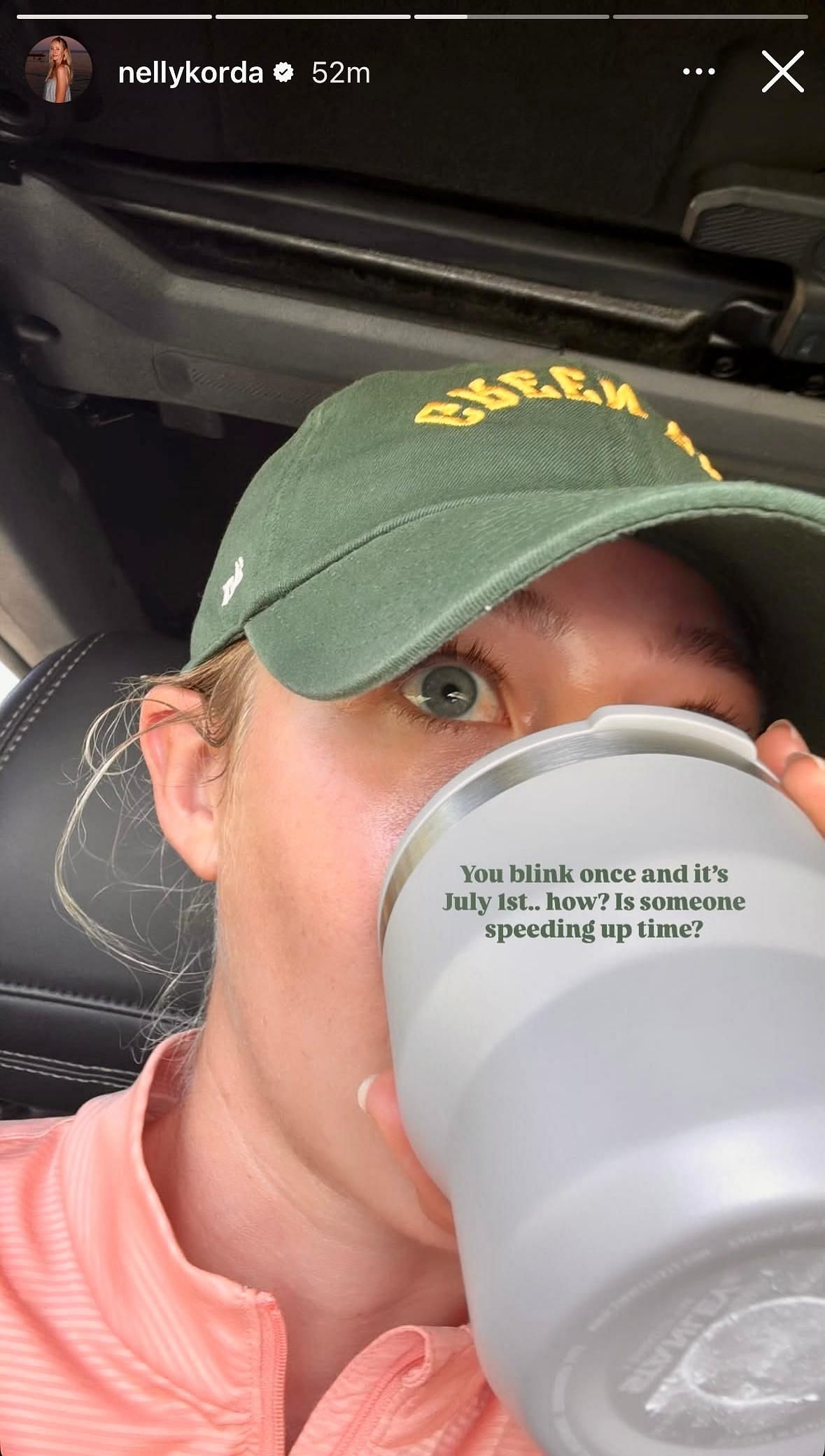 Nelly Korda's Instagram story